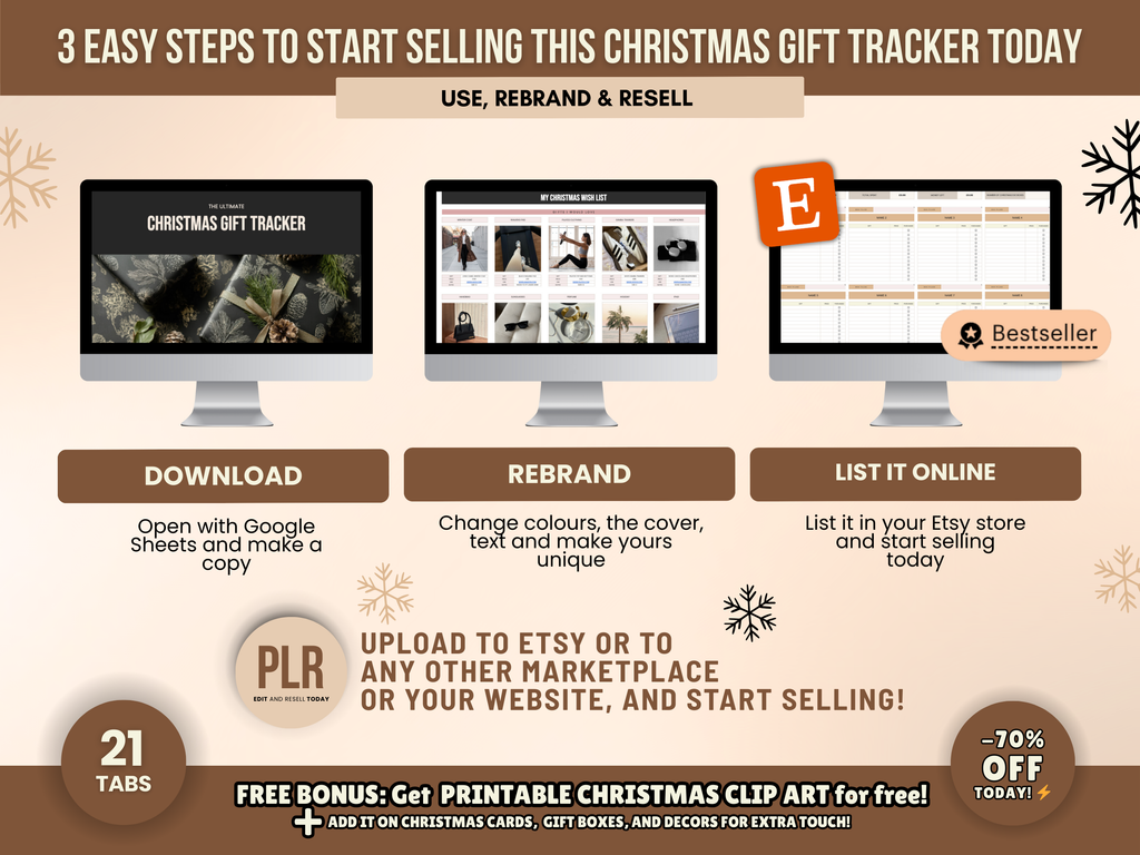 PLR Christmas Gift Tracker Google Sheets Template with Resell Rights