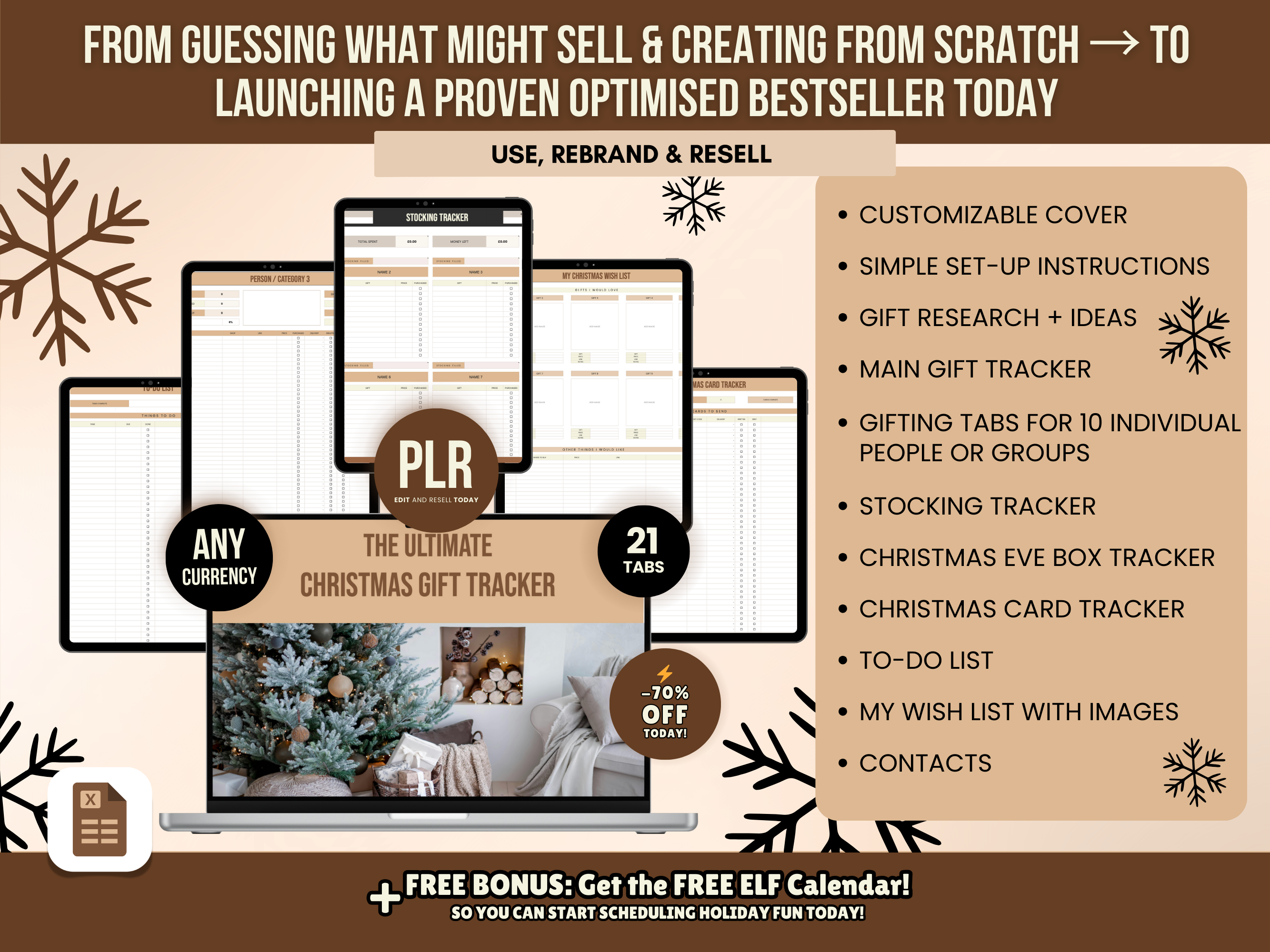 PLR Christmas Gift Tracker Google Sheets Template with Resell Rights