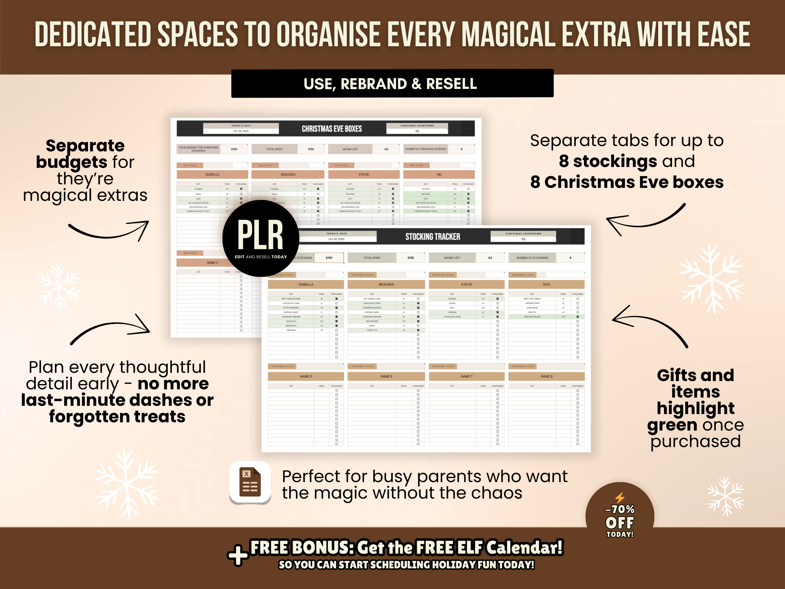 PLR Christmas Gift Tracker Google Sheets Template with Resell Rights