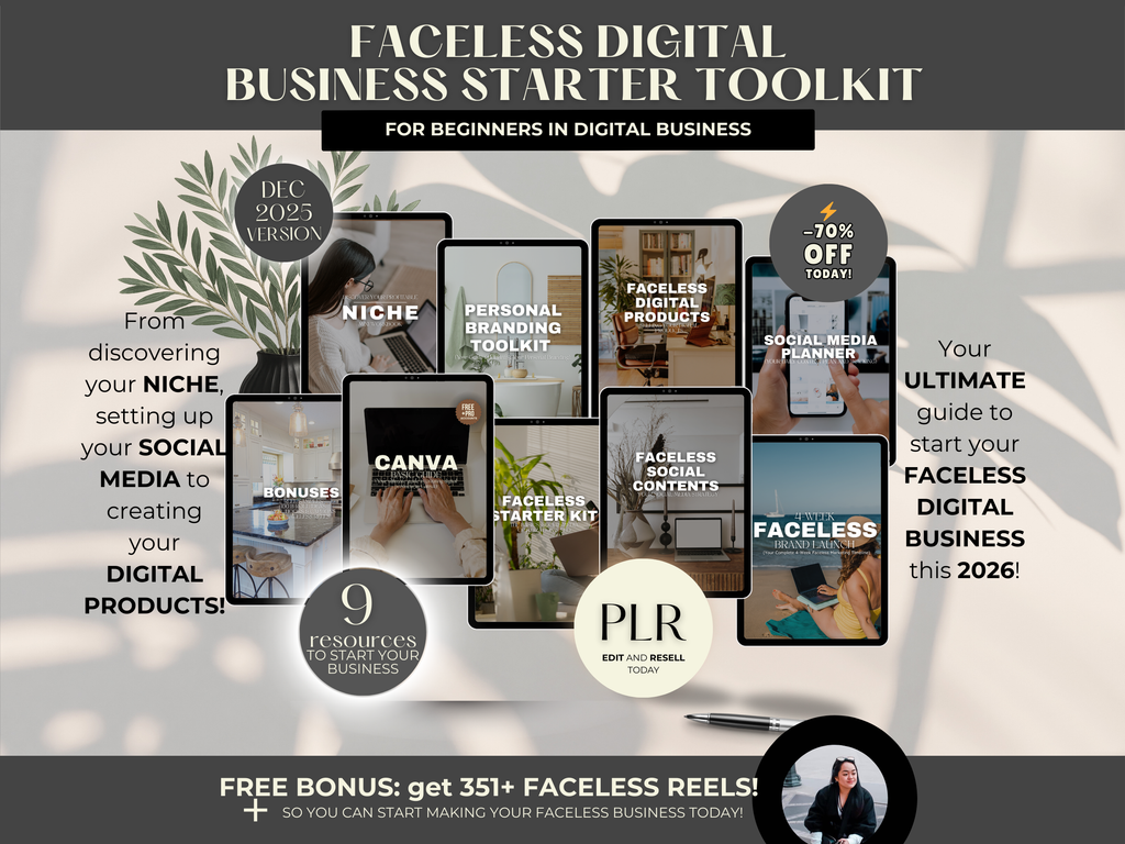 Faceless Digital Business Starter Toolkit Bundle