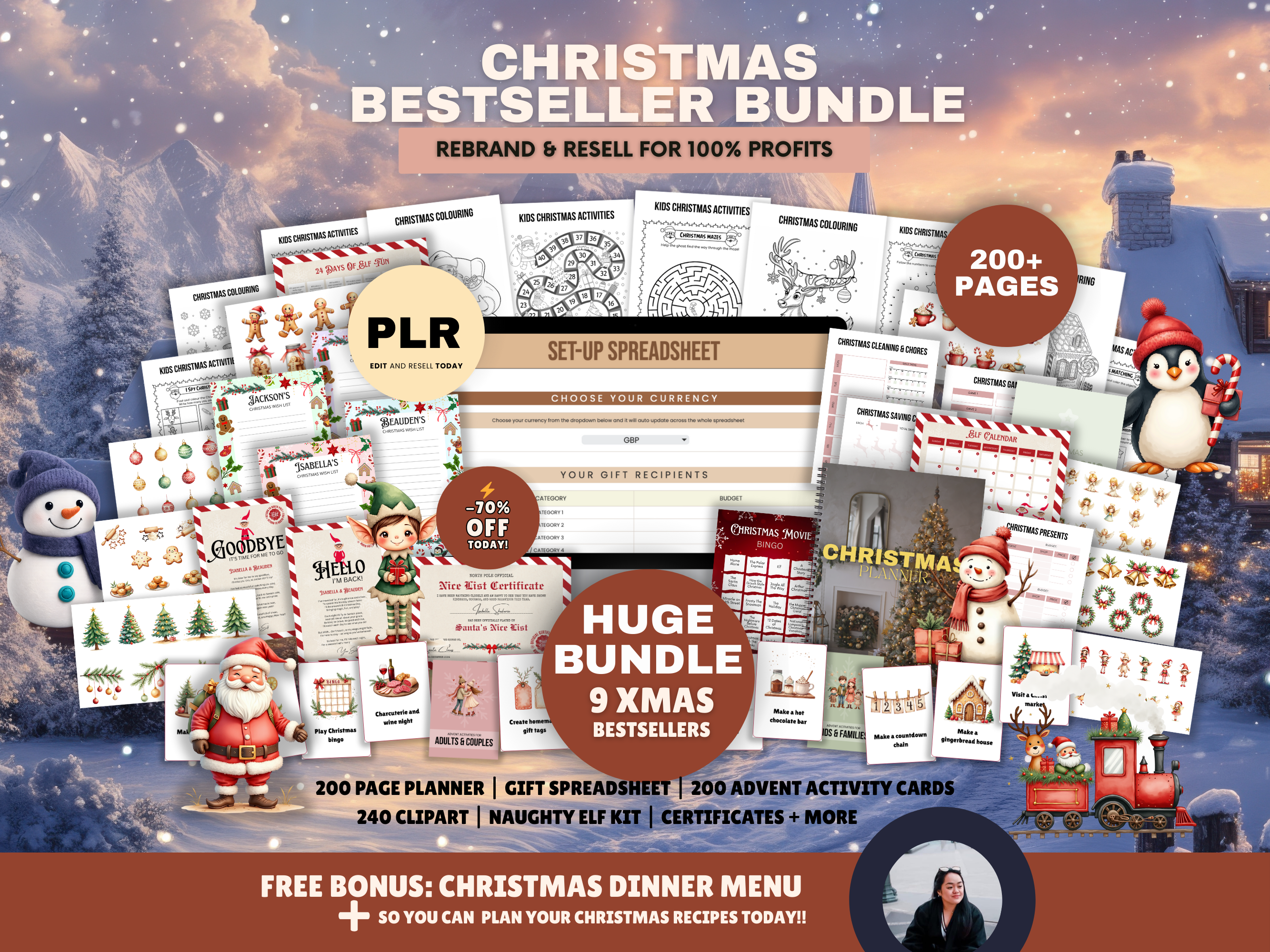 Family Christmas Activity Bundle Printable Templates PLR