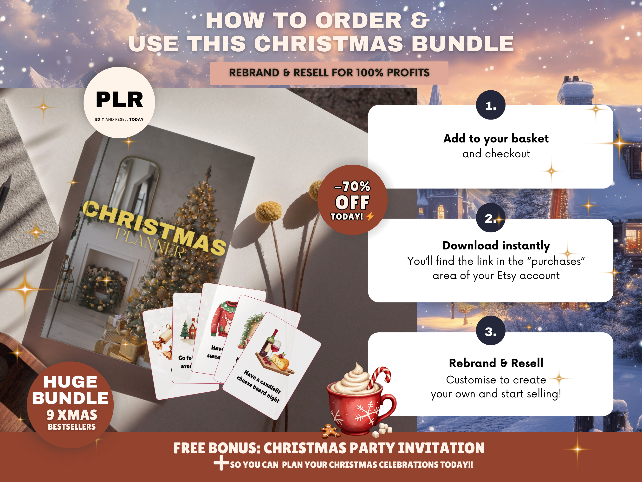 Family Christmas Activity Bundle Printable Templates PLR