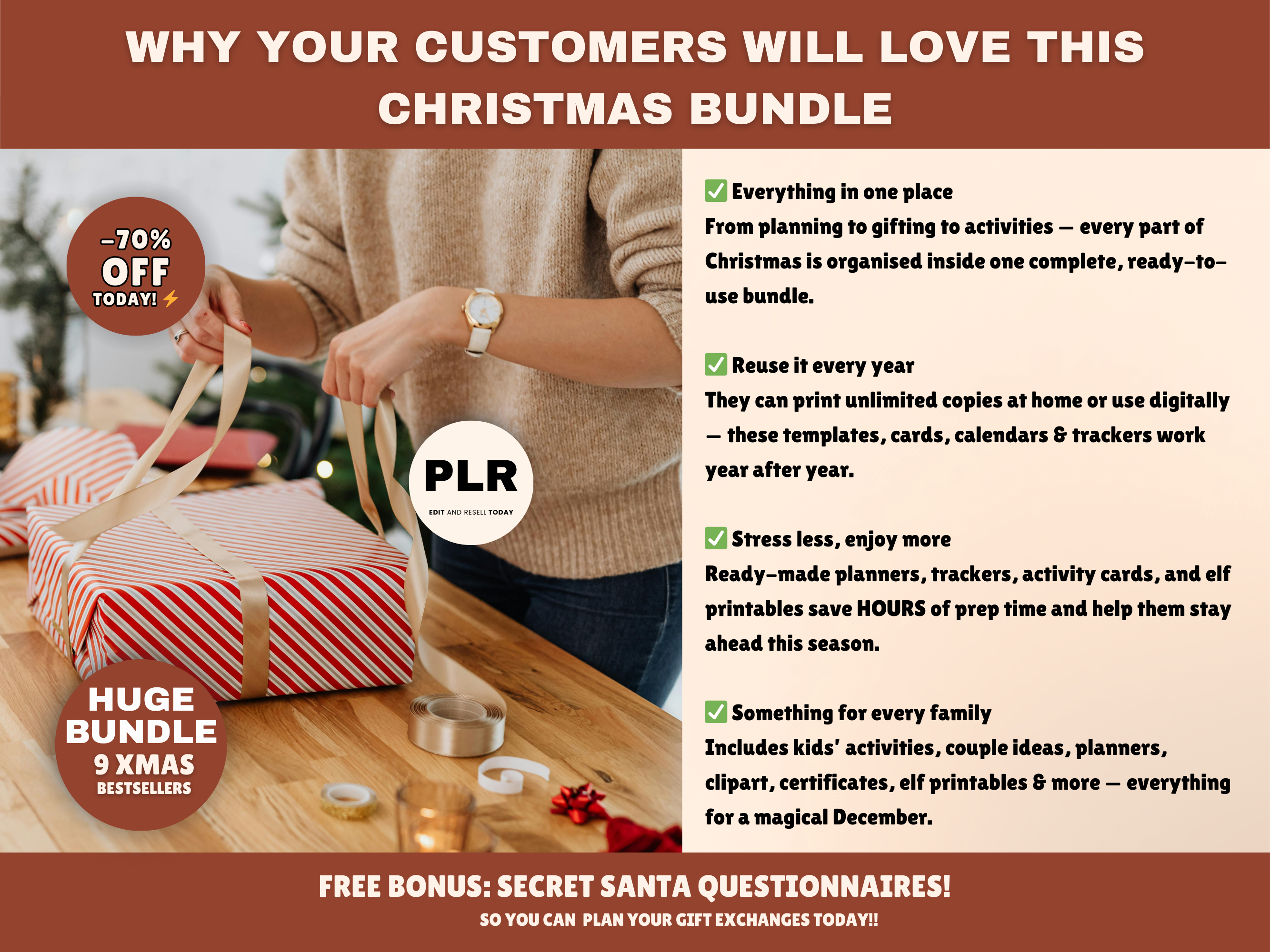 Family Christmas Activity Bundle Printable Templates PLR