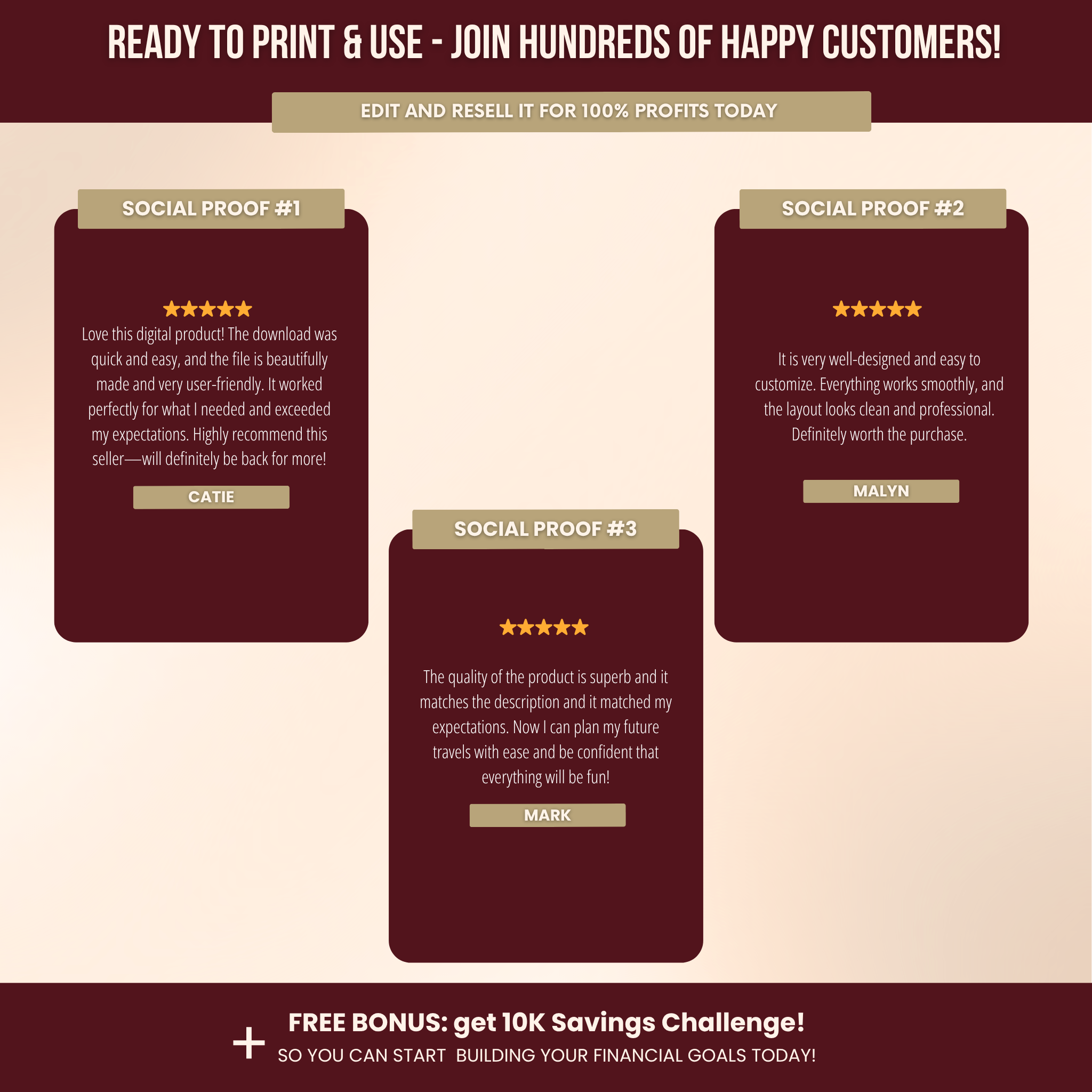 Wealth Mindset Planner Canva Templates With PLR Rights