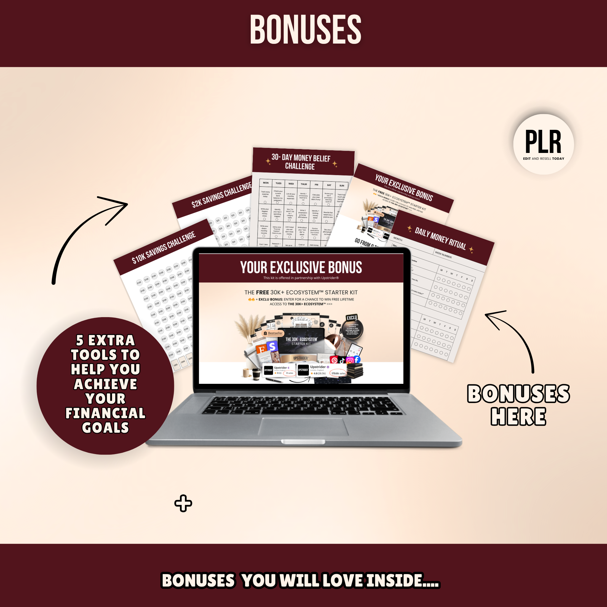 Wealth Mindset Planner Canva Templates With PLR Rights