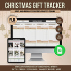 PLR Christmas Gift Tracker Google Sheets Template with Resell Rights